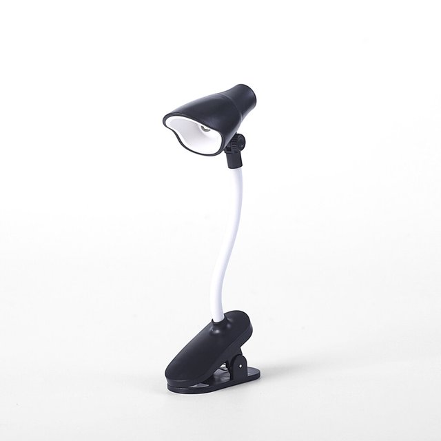 Mini Lampe de Table LED à Piles, Réglable, pour Lecture, Lampe de Bureau Portable, Noir