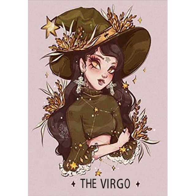 Taladro para pintar diamantes (DB1968) 5D DIY Dibujos animados Virgo Rhinestone redondo completo (L2390) 20X30cm Hugtrwg Para estrenar
