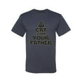 thumbnail image 3 of Cat I Am Your Father Cat Lover Men's Graphic T-Shirt, Vintage Heather Navy, Large, 3 of 5