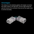 thumbnail image 3 of L Shape 4 Pin LED Connectors 8mm Wide 90 Degree Angle Corner Solderless Connectors for 5050 RGB LED Light Strips, 10Pack, 3 of 4