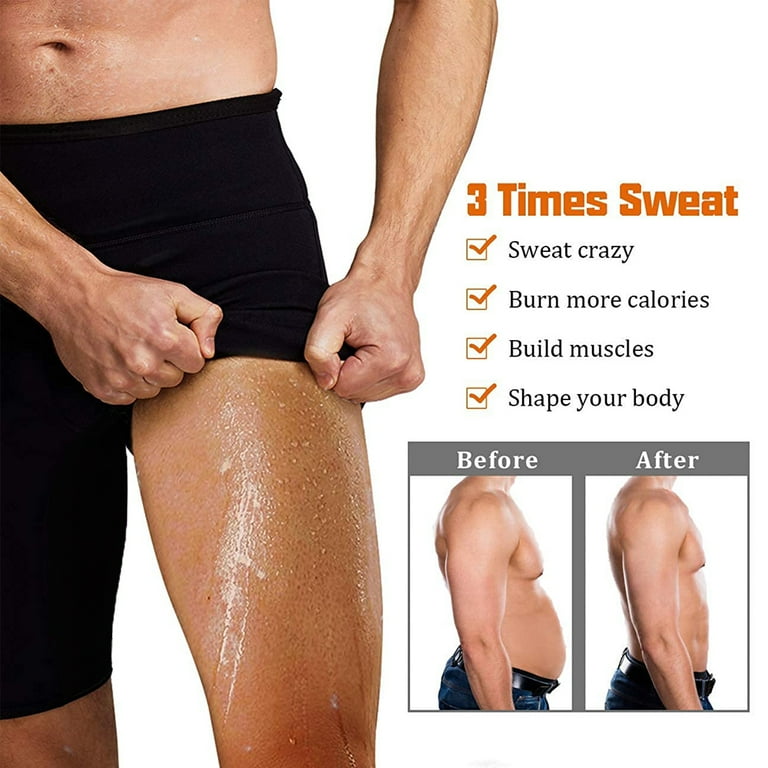 Men's Workout Sauna Pants Hot Sweat Thermo Shorts Body Shaper Gym