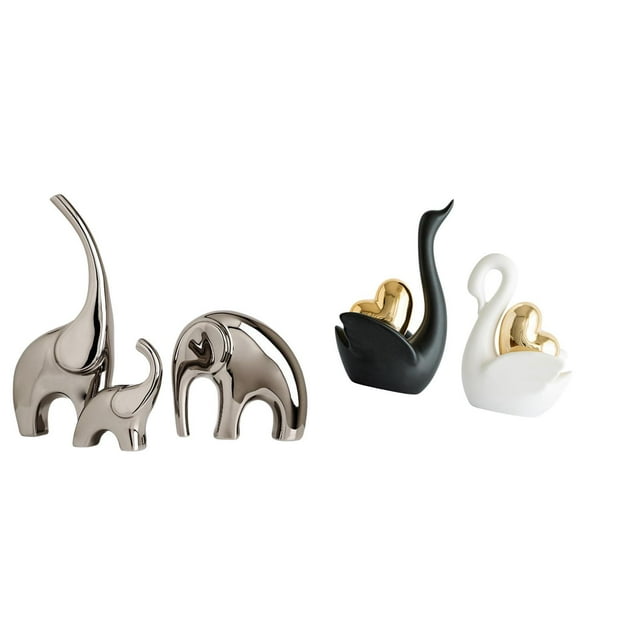 Estatua de , figuras de animales de cerámica, centro de mesa, escultura, estatua de cisne, decoración moderna para el hogar, adecuada para sal