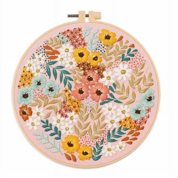 Embroidery Kit for Beginners and Embroidery Enthusiasts Includes Floral Landscape with Thr2Xk3759
