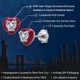 thumbnail image 2 of Gem Stone King 925 Sterling Silver White Zirconia Red Enamel Stud Earrings for Women Men (0.48 Cttw, Gemstone Birthstone, Heart Shape 4MM), 2 of 6