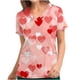 thumbnail image 1 of Fiudx Camisetas para Mujer Top de Enfermera con Cuello En V y Manga Corta con Bolsillo Estampado para El Día de San Valentín para Mujer, 1 of 4