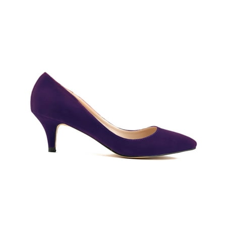 

Colisha Women Dress Shoes Kitten Pumps Pointy Toe Stiletto Heel Nightclub Lightweight High Heels Sexy Pump Shoe Purple 6