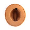 thumbnail image 4 of Sombrero Fedora de fieltro para hombre y mujer, accesorios de hebilla de anillo de jazz, Panamá, 4 of 4