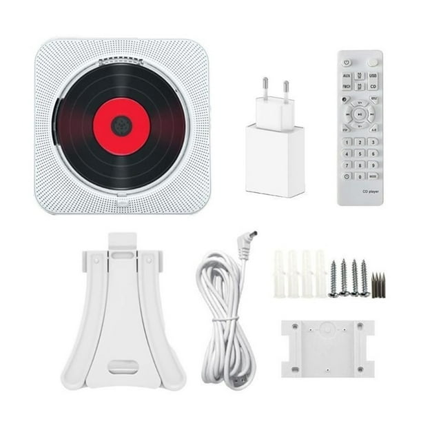 Lecteur CD Portable Haut-Parleur Compatible Bluetooth Rechargeable pour Voiture et Maison, Émetteur Bluetooth 5.0