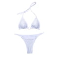 thumbnail image 2 of Women Swimsuits Embroidered Bandeau Boho Chic Bikini Top Bathing Suit,White,M, 2 of 7