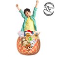 thumbnail image 3 of Orange Storage Toy Bag Chair, Abstract Repeating Diagonal Wavy Line Pattern Retro Style Ornament, Stuffed Animal Organizer Washable Bag, Large Size, Burnt Orange Pale Orange, by Ambesonne, 3 of 3