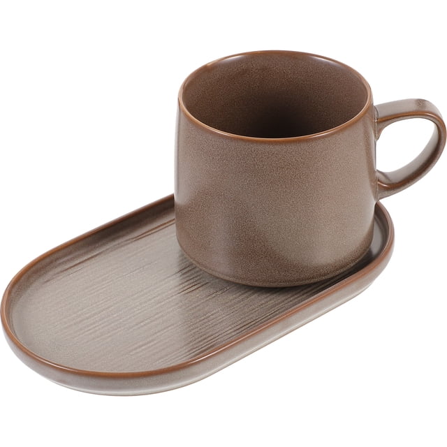 juego de taza y platillo de cerámica, taza de café de cerámica con platillo, taza de oficina