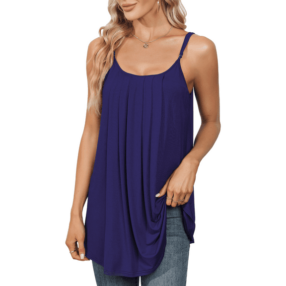 SIEANE Women's Summer Tank Tops Adjustable Strap Camisole Loose Fit Casual Sleeveless S-3XL