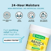 De La Cruz Arnica Salve Moisturizer for Cracked Skin, for Dry and Cracked Hands, Elbows and Feet, 2 oz Jar