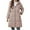 Khaki, variant on Packable Puffer Jacket for Women Hooded Lightweight Quilted Travel Long Puffer Coat with Pockets Black M
