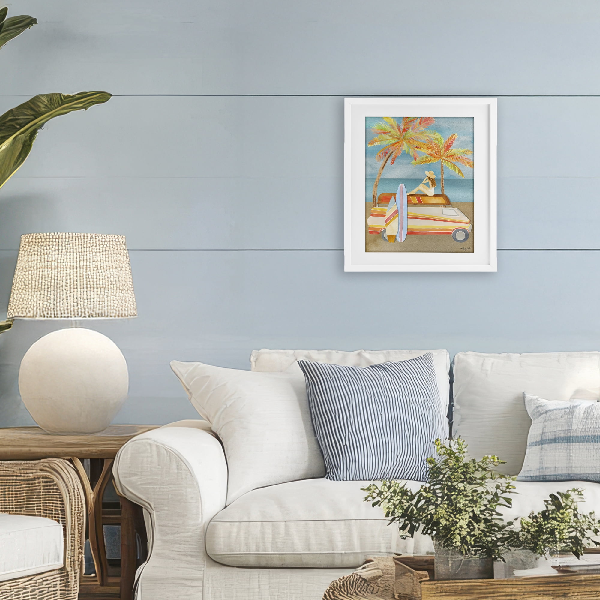 Stupell Industries California Road Trip White Framed Print Under Glass, design by Hillary Holt