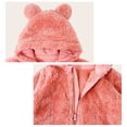 thumbnail image 5 of Bxsruta Baby Fleece Jumpsuit Hooded Romper Bear Ear Design One Piece Winter Outfit, 5 of 7