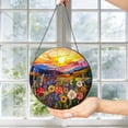 thumbnail image 3 of KuphiL10C Sunset Suncatchers for Windows, Flowers Stained Glass Window Hanging, Floral Sun Catchers with Metal Chain and Hook, Wall Art Home Decor, Gifts for Mom Grandma, Valentines Gifts, 3 of 5