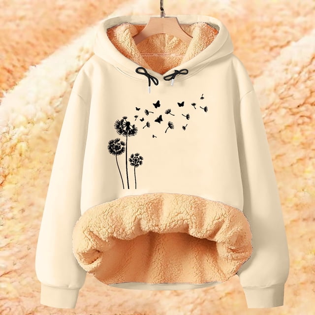 IMENGL Hiver Printemps Chaud Polaire à Capuche, Beige m, Taille M-5TG