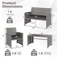 thumbnail image 3 of Costway 4 PCS Patio Furniture Set with Tempered Glass Coffee Table Loveseat 2 Single Sofas Black + Gray, 3 of 10