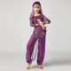 thumbnail image 5 of Conjuntos de top de lentejuelas de manga larga para niños, pantalones largos con cintura elástica, traje de baile dividido de talla mediana para niños con cadena en la cintura, diadema y pulsera, conj, 5 of 7