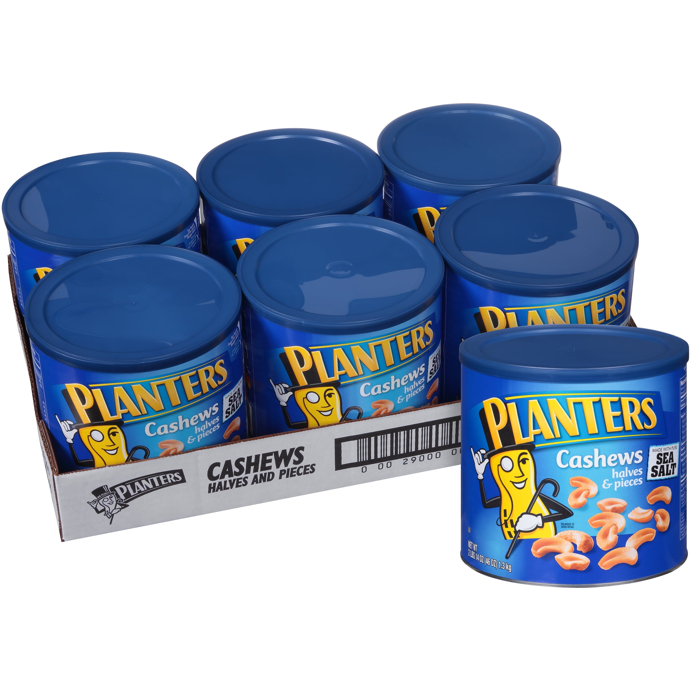 PLANTERS Cashew Halves, 46 oz. Bulk Container (Pack of 6)
