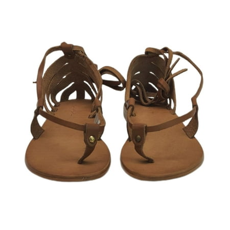 

URGE Women s Willa Flat Sandals Brown 9.5