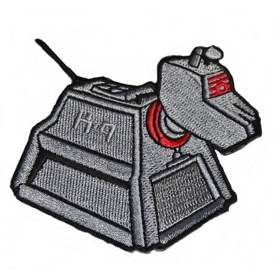 Doctor Who K9 Robot Gray Dog 3" Wide Embroidered Iron On Cosplay Patch