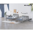 thumbnail image 2 of Bellemave Twin Over Twin Stairway Bunk Bed 2 Twin Bunk Bed with Storage Stairs Convertible 2 in 1 Bunk Bed Frame with Shelves and Guardrail, Gray, 2 of 10