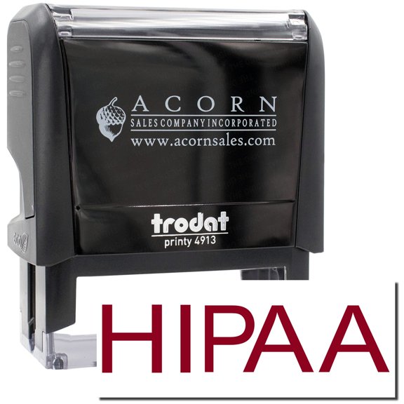 Large Self-Inking Hipaa Stamp, Trodat Printy 4913, Press and Print Stamping, Impression Size 7/8" x 2-1/4", Up to 10,000 Impressions - Burgundy Ink