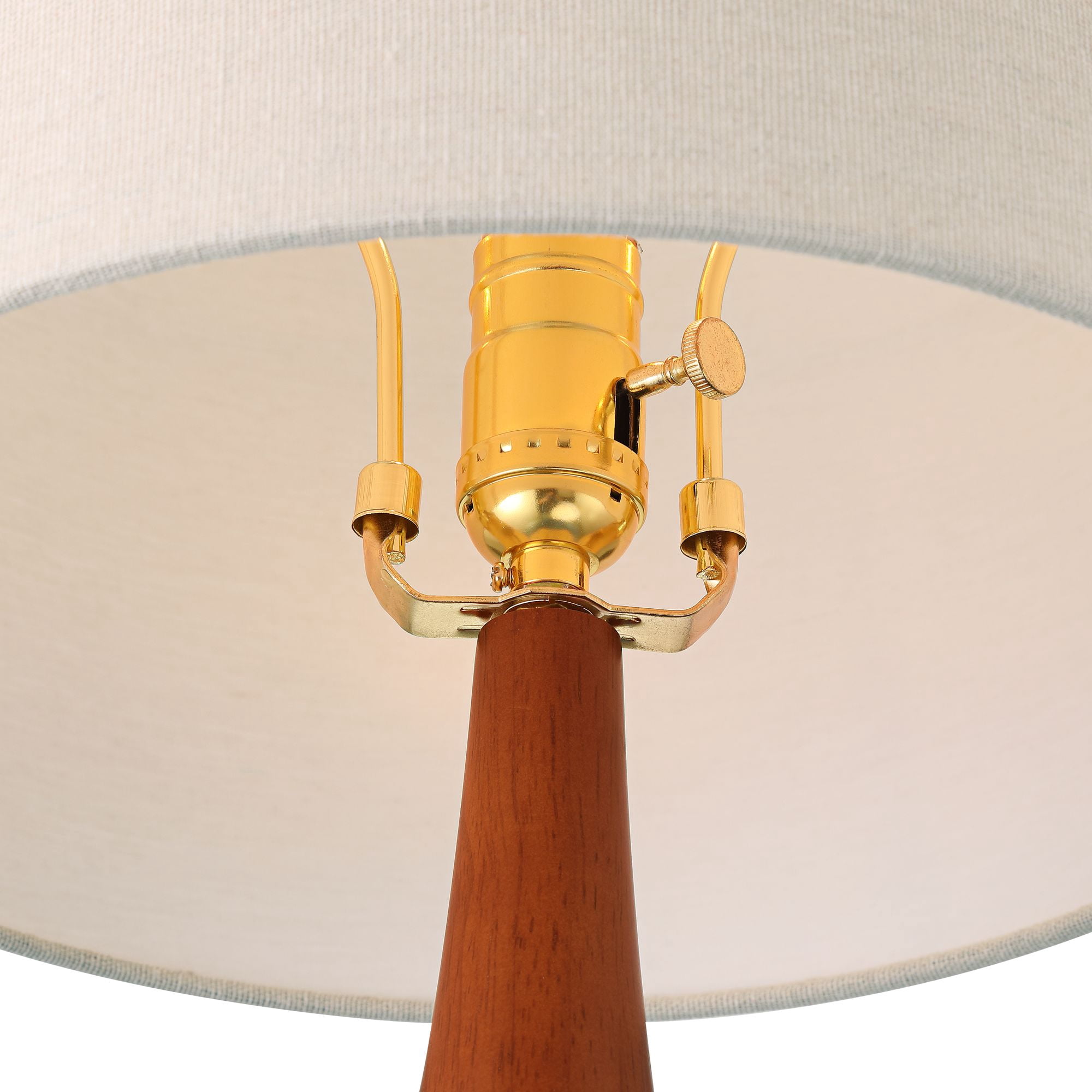 360 Lighting Andi 25" High Mid Century Modern 3-Way Table Lamp Green Ceramic Wood Single White Shade Living Room Bedroom Colors May Vary
