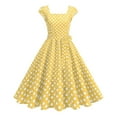 thumbnail image 2 of Wiyuqeen Women's 1950s Vintage Audrey Cocktail Swing Dresses Cap Sleeve Square Neck Midi Party Dress Retro Polka Dot Prom Gowns with Bow, 2 of 9