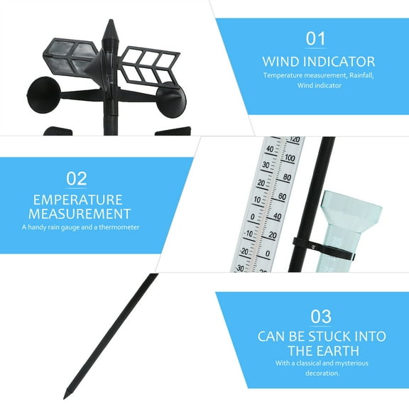 POPETPOP Multi Function Rain Gauge Thermometer Hygrometer Pc 1 Set