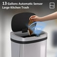 thumbnail image 4 of YRLLENSDAN 13 Gallon Touchless Stainless Steel Trash Can, Automatic Garbage Cans with Lid, Motion Sensor Wateproof Trash Bin for Kitchen Bedroom Bathroom Office, SS, 4 of 7