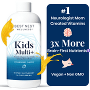 Best Nest Wellness Kids Liquid Multi+, Liquid Multivitamins, Immune Support, Strawberry, 16 oz