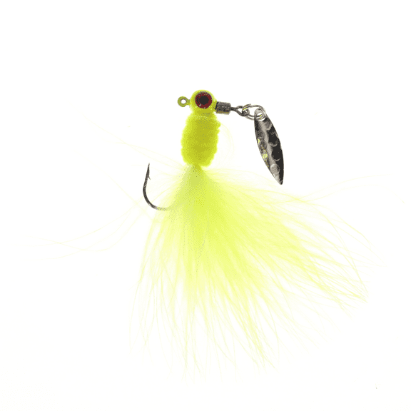 Maribou Sausage Spin 1/8 Chartreuse Shiner