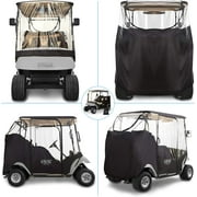 10L0L Golf Cart Enclosure for 2 Passenger EZGO TXT/RXV, Waterproof Transparent Storage Driving Rain Cover