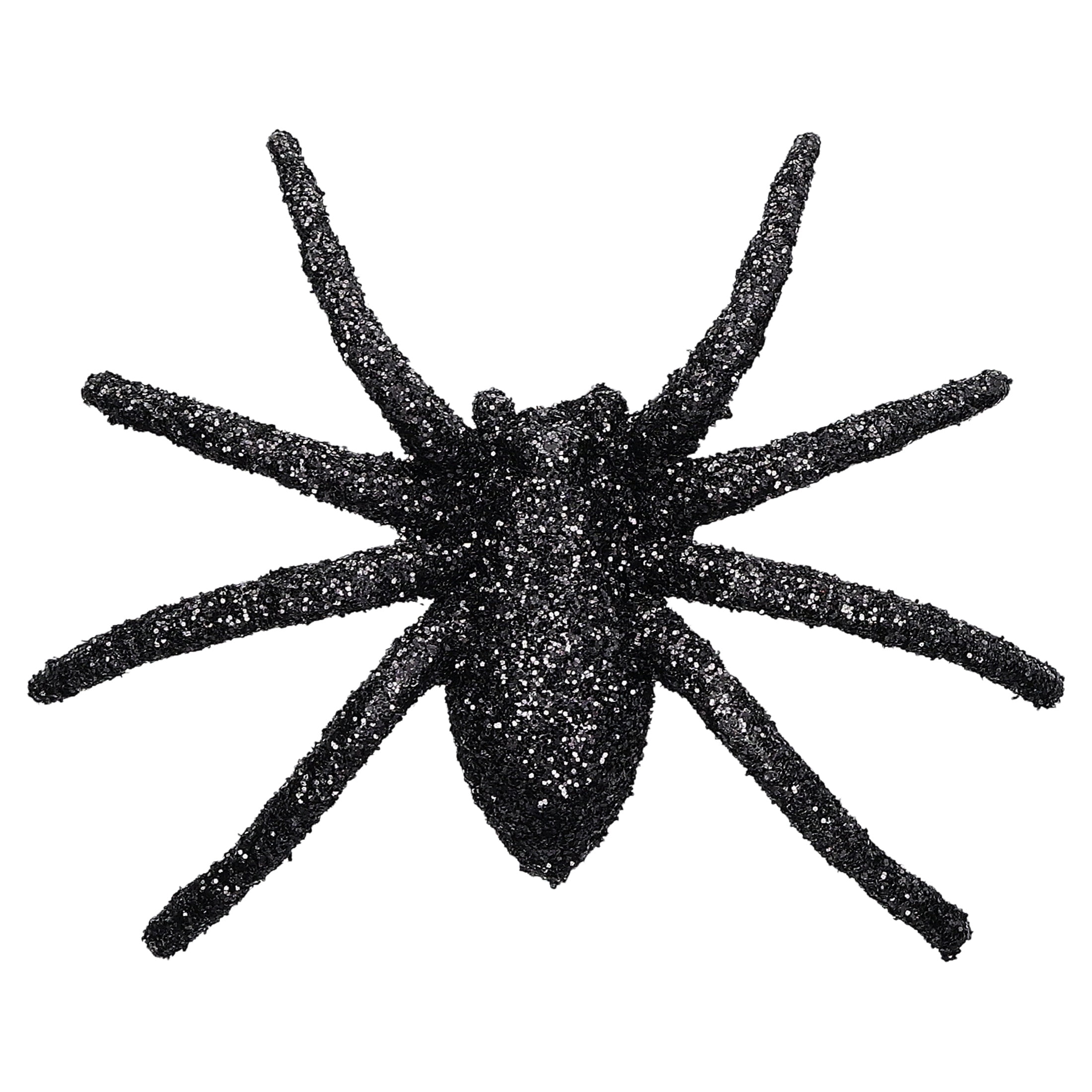 Glitter Spiders Decorations, Black, 8 Count, Halloween by Way To Celebrate