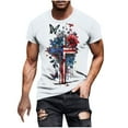 thumbnail image 2 of UVEASISHA Mens Patriotic T-Shirts 4th of July Shirts for Men Big and Tall Casual American Flag Print T Shirt Independence Day Short Sleeve Crewneck Tees White XL, 2 of 5