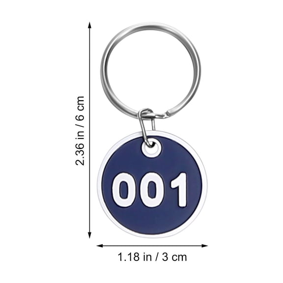 Topbathy 1Set Blue Metal Number Tags Luggage Id Tags with Key Ring for Classification