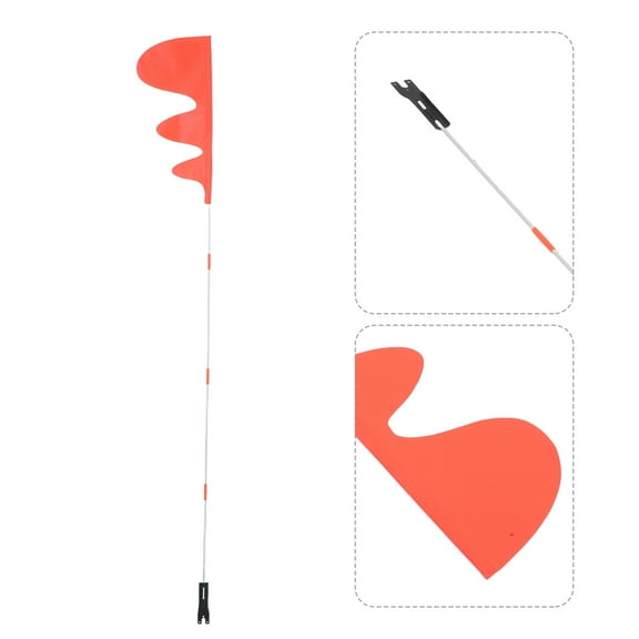 SASABAXI 1Set Orange Safety Flags with Pole for Elderly High Visibility Fiberglass Polyester