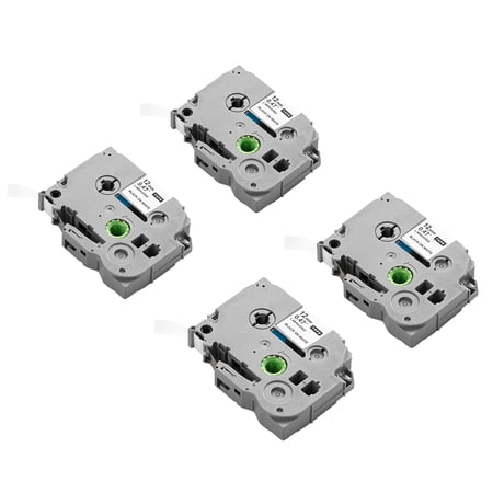 KFFKFF Label Maker Tape, 4-Pack, 0.47 in / 12 mm Black on White Refills Compatible with Various Brother P-Touch Labelers, Durable and Long-Lasting, Replacement for Letra Tag TZe-231