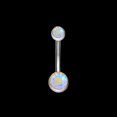 thumbnail image 1 of Botón Del Ombligo ANGGREK Perforación Del Cuerpo Doble Diamante de Imitación de acero inoxidable, 1 of 2
