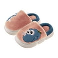 thumbnail image 4 of Otqutp Unisex Children Low Heel Shoes Cotton Slippers Boys Girls Autumn Winter Warm Wool Slippers Small Medium Children Cute Dinosaur Slippers(Pink,5.5 Years), 4 of 4