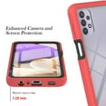 thumbnail image 5 of Dteck Samsung Galaxy A32 5G Case with Built-in Screen Protector, 2 in 1 Rugged Shockproof Case Full Body Protection Transparent Clear PC Back Cover Support Wireless Charging, Red, 5 of 7