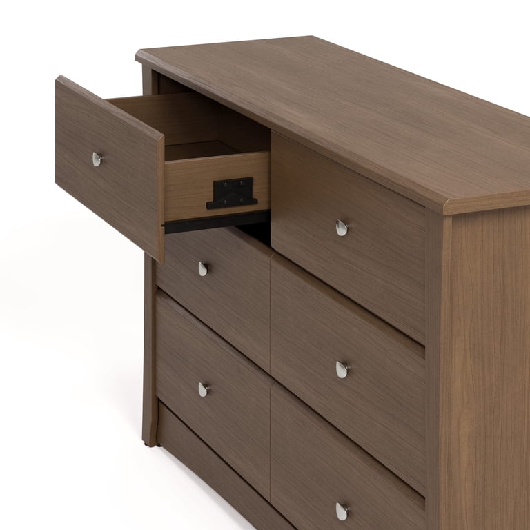 dark brown nursery dresser Storkcraft Crescent 6 Drawer Nursery Dresser, Hazelnut