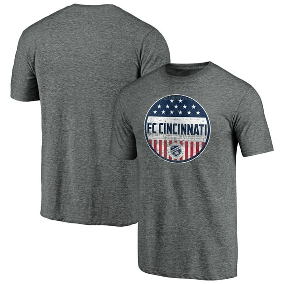 Men's Gray FC Cincinnati Americana Parade Pin Tri-Blend T-Shirt