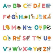 DECOWALL DS-8014 Colourful Animal Alphabet ABC Kids Wall Stickers Wall Decals Peel and Stick Removable Wall Stickers for Kids Nursery Bedroom Living Room (Small) dcor