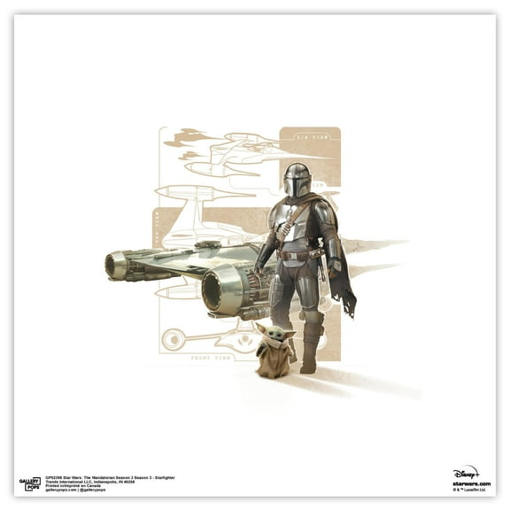 Gallery Pops Star Wars: The Mandalorian Season 3 Season 3 - Starfighter Wall Art, Unframed Version, 12" x 12"