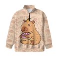 thumbnail image 5 of Xoenoiee Capybara Orange Donut Cake Print Girls' Sweatshirts Half Zipper Pullover Tops for Teen Girls Drop Shoulder Long Sleeve Sweater Outfits，Size 5-6 Years, 5 of 7