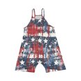 thumbnail image 4 of Odeerbi 5-14 Años Niñas Verano Mono Día de La Independencia Impresión Camisola Romper Casual Transpirable Cómodo Combinados Pantalones Cortos Con Bolsillos, 4 of 4